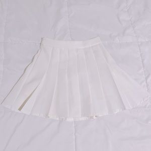 White Pleated Skirt